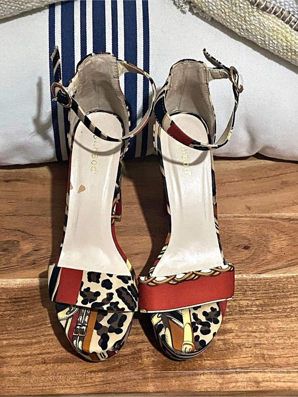 Bamboo Women's Red & Black Platform Heels